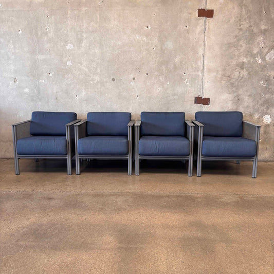 Woodard Jax Lounge Chairs - Set of Four Iron Club Chairs