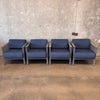 Woodard Jax Lounge Chairs - Set of Four Iron Club Chairs