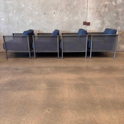 Woodard Jax Lounge Chairs - Set of Four Iron Club Chairs
