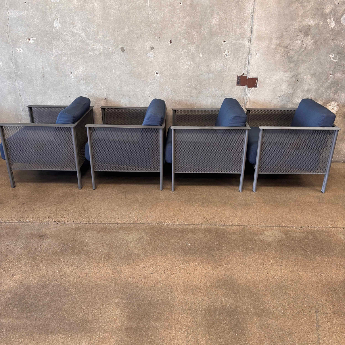 Woodard Jax Lounge Chairs - Set of Four Iron Club Chairs