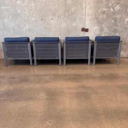 Woodard Jax Lounge Chairs - Set of Four Iron Club Chairs