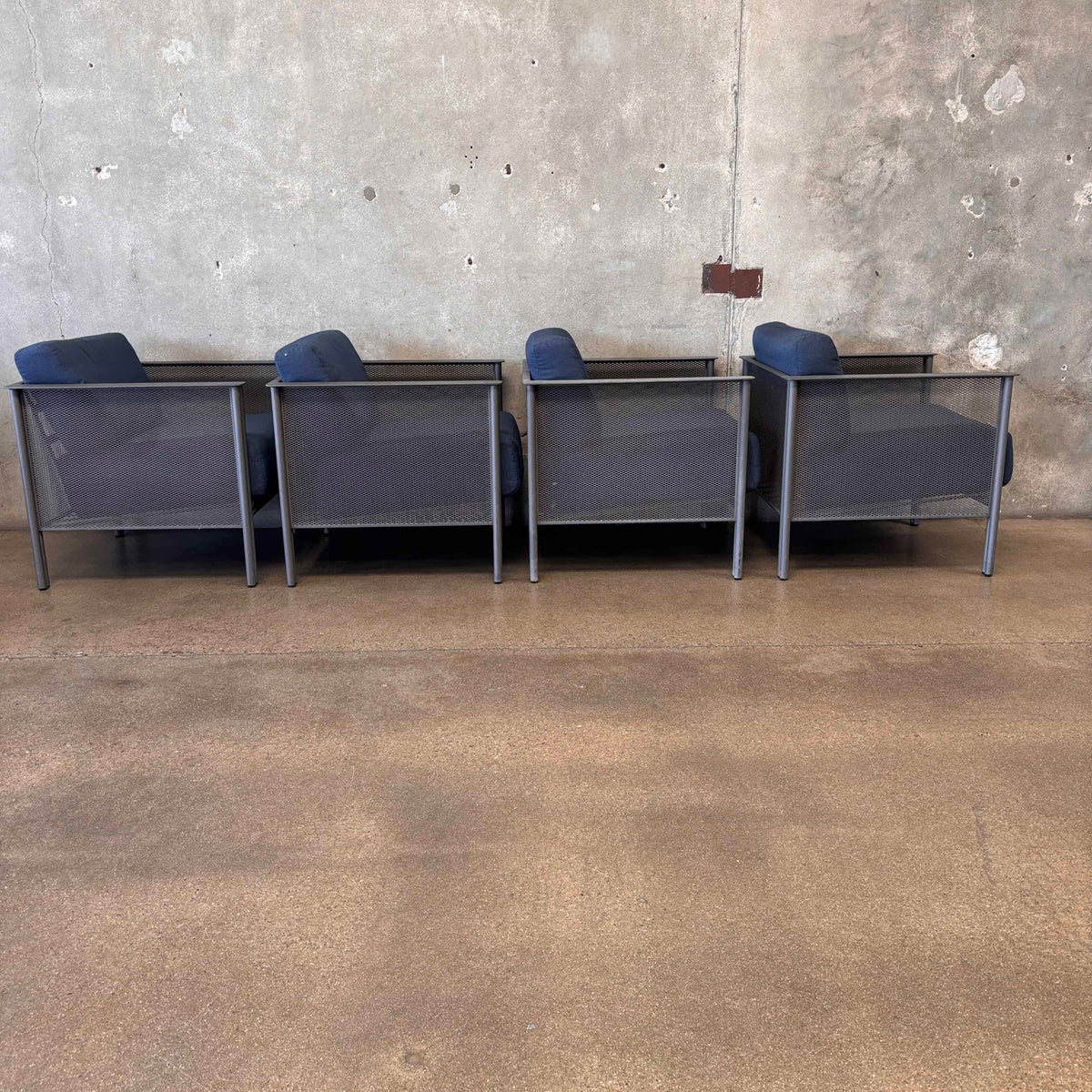 Woodard Jax Lounge Chairs - Set of Four Iron Club Chairs