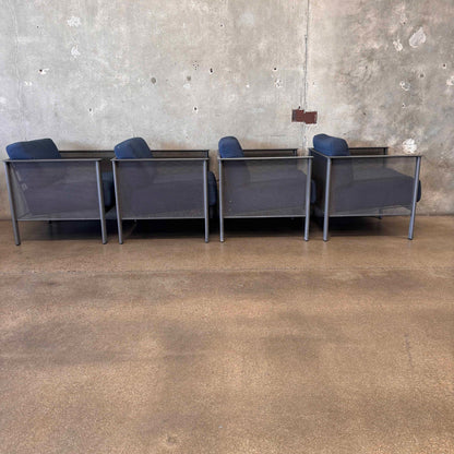 Woodard Jax Lounge Chairs - Set of Four Iron Club Chairs