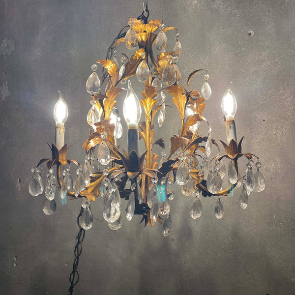 1960's Italian Gilt Chandelier