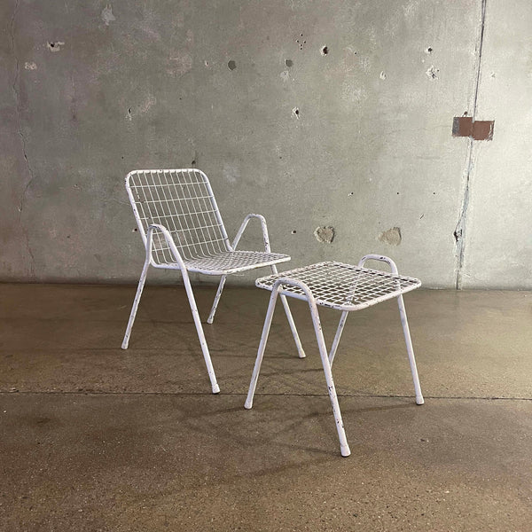Vintage Italian Emu Arm Chair and Footstool