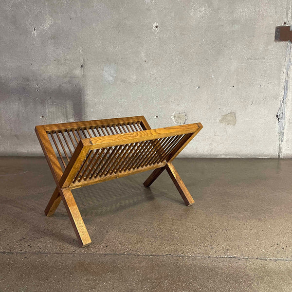 Oak Wood Magazine Rack