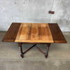 Antique Oak Drop Leaf Dining Table