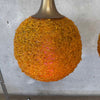Rare Pair of 60's Amber spaghetti Swag Lamps With Trumpet Tops