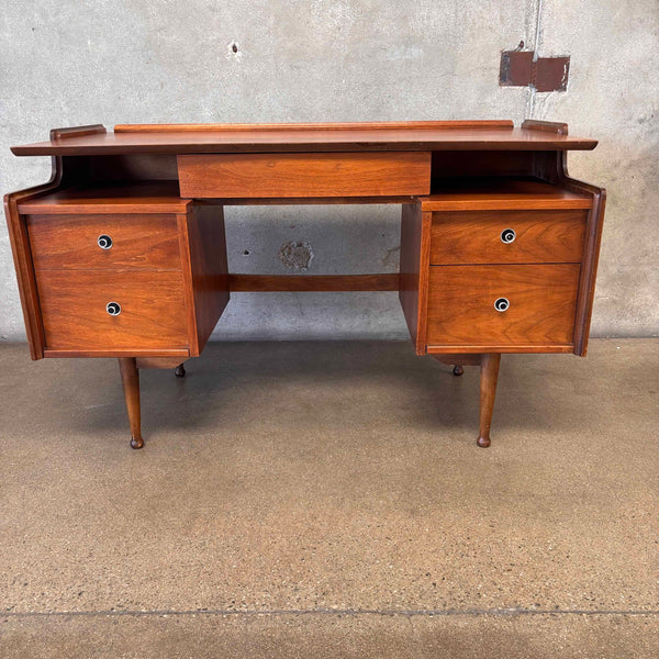Mid Century Modern Walnut Floating Desk By Hooker