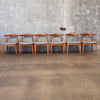 Set of Six Teak Elbow Chairs