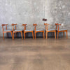 Set of Six Teak Elbow Chairs