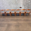 Set of Six Teak Elbow Chairs