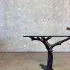 Faux Bois Solid Brass & Glass Writing/ Dining Table