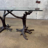 Faux Bois Solid Brass & Glass Writing/ Dining Table