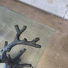Faux Bois Solid Brass & Glass Writing/ Dining Table