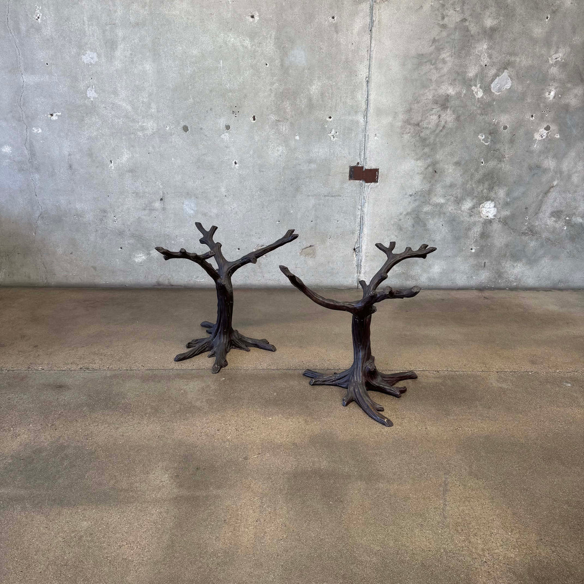 Faux Bois Solid Brass & Glass Writing/ Dining Table