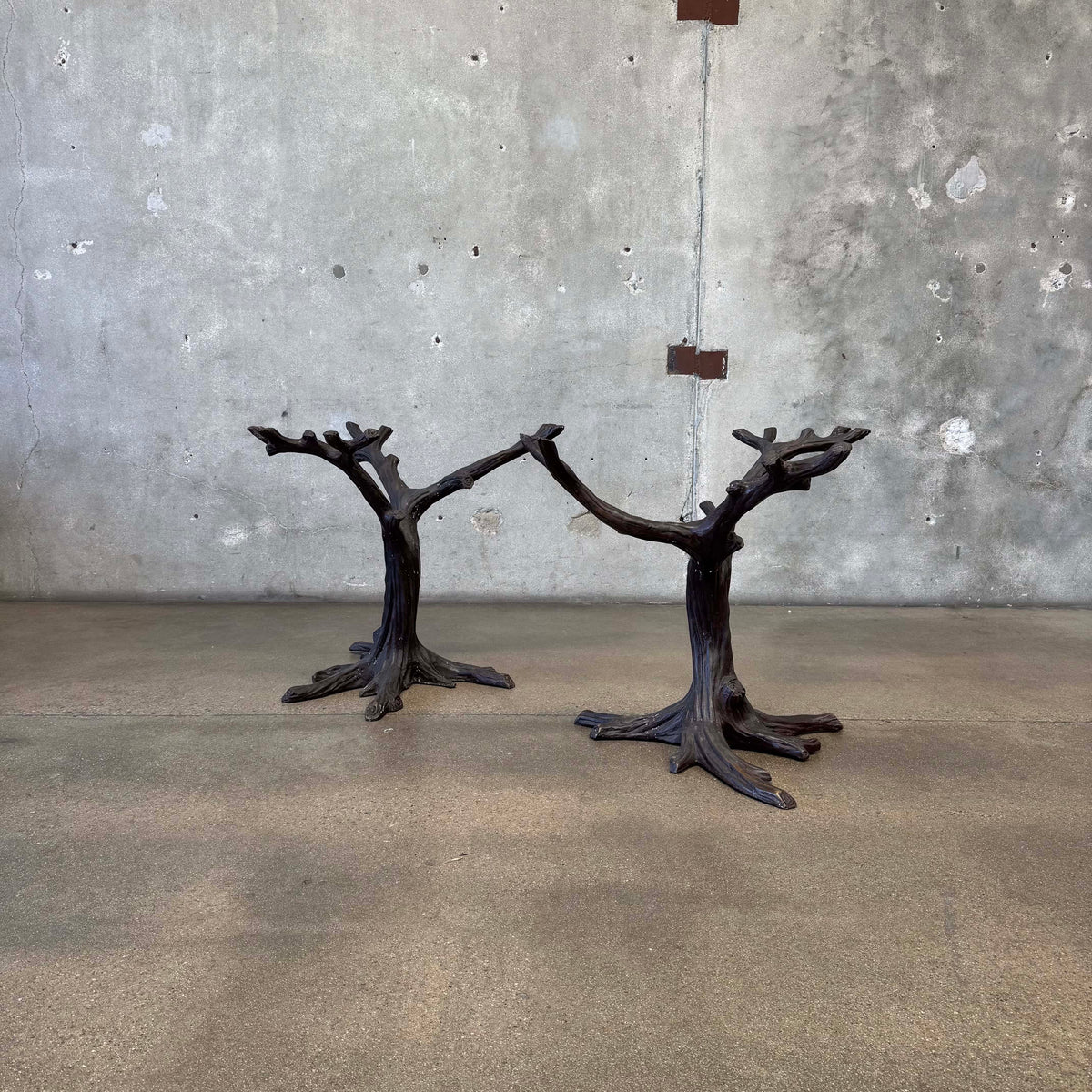 Faux Bois Solid Brass & Glass Writing/ Dining Table