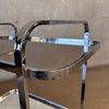 Vintage 1970's Chrome Mirrored Bar Cart With Smoked Glass