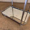 Vintage 1970's Chrome Mirrored Bar Cart With Smoked Glass