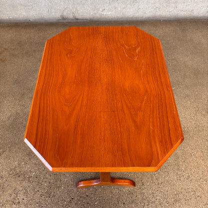 Vintage Danish Teak Trestle  Base Octogan Side Table