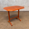 Vintage Danish Teak Trestle  Base Octogan Side Table