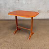 Vintage Danish Teak Trestle Base Octagon Side Table