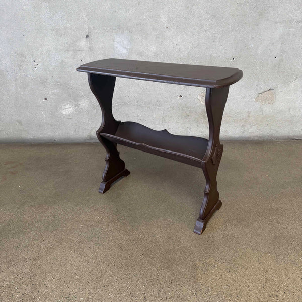 1940s Colonial Revival Accent Table w Lower Bookshelf