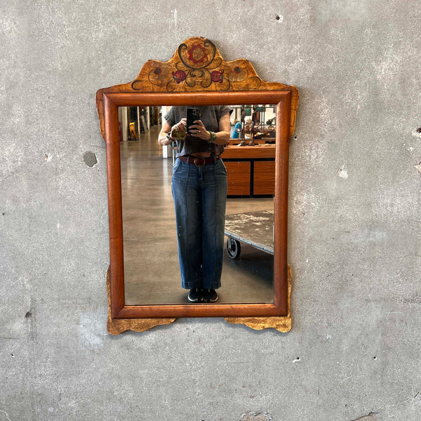 Monterey Furniture Mirror w/Crackle/Floral Painting