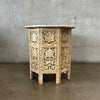 Asian Hexagon Hand Carved Side Table