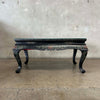 Black Asian Hand Carved Coffee Table w/ Glass