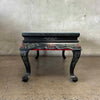 Black Asian Hand Carved Coffee Table w/ Glass