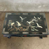 Black Asian Hand Carved Coffee Table w/ Glass
