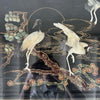 Black Asian Hand Carved Coffee Table w/ Glass