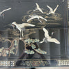 Black Asian Hand Carved Coffee Table w/ Glass