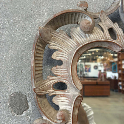 Vintage Carved Mirror Made of Wood #1