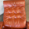1971 Camel Leather Ekornes "Stressless" Recliner & Ottoman