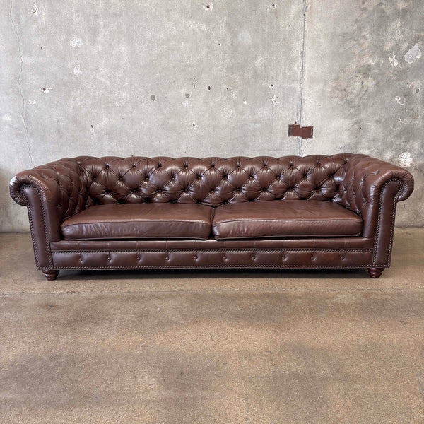 Brown Leather Chesterfield Sofa