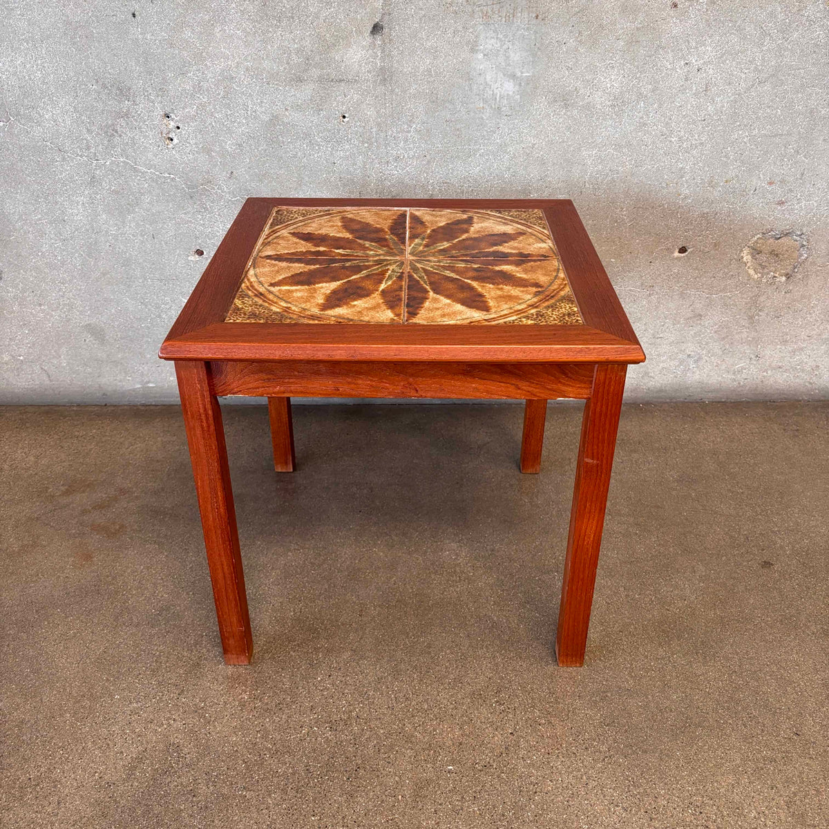 Vintage Danish Modern Teak w/Tile Top Side Table