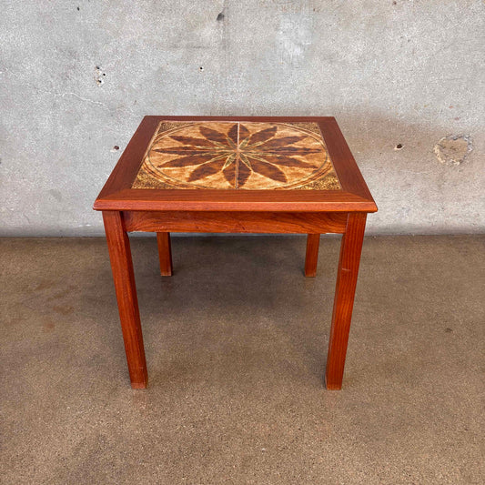 Vintage Danish Modern Teak w/Tile Top Side Table