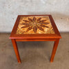 Vintage Danish Modern Teak w/Tile Top Side Table