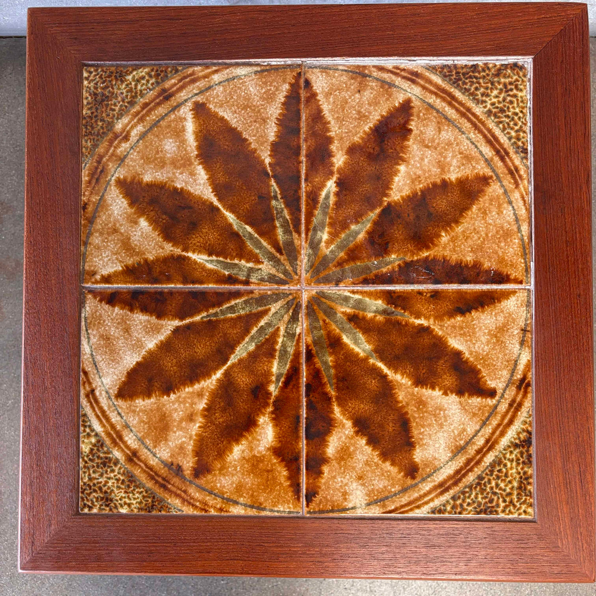 Vintage Danish Modern Teak w/Tile Top Side Table