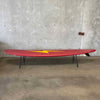 9' Vintage Surfboard Bench With Hairpin Legs