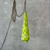 Late 60s Murano Green w/ White Spots Hand Blown Glass Swag Lamp