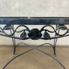 Vintage Salterini Patio Set Glass Top on Wrought Iron Base w/ Four Chairs