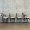 Vintage Salterini Patio Set Glass Top on Wrought Iron Base w/ Four Chairs