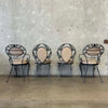 Vintage Salterini Patio Set Glass Top on Wrought Iron Base w/ Four Chairs