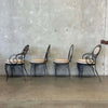 Vintage Salterini Patio Set Glass Top on Wrought Iron Base w/ Four Chairs