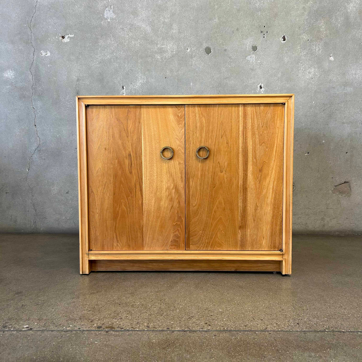 MCM Two Door Cabinet 1960s Restored Solid Wood & Veneers Natural Finish #1