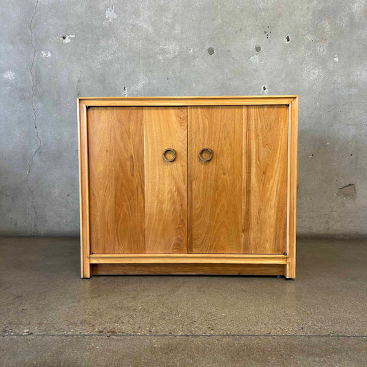 MCM Two Door Cabinet 1960s Restored Solid Wood & Veneers Natural Finish #1