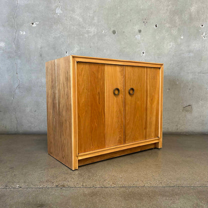 MCM Two Door Cabinet 1960s Restored Solid Wood & Veneers Natural Finish #1
